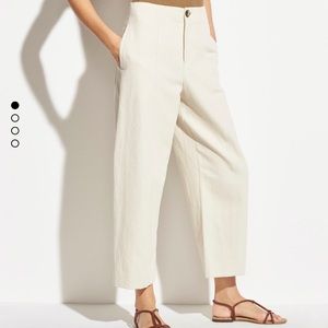Vince crop wide leg high rise utility pants linen